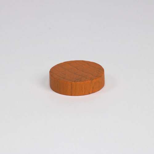 Wooden game counter, in orange