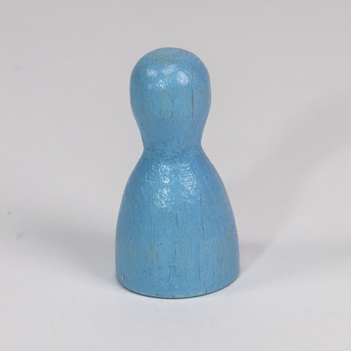 Wooden game pawn, in sky blue