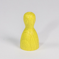 Wooden game pawn, in yellow