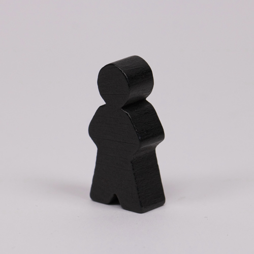 Wooden game person, in black