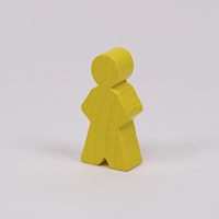 Wooden game person, in yellow
