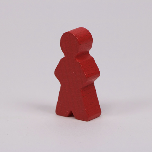 Wooden game person, in red