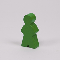 Wooden game person, in green