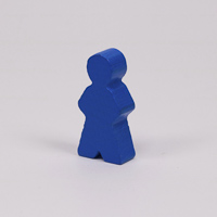 Wooden game person, in blue