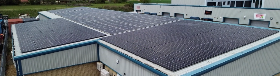 Solar Panels on top of Ivory's roof. covers 3 units completely.