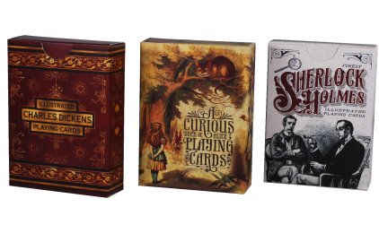 Set of 3 poker card games in their tuck boxes.