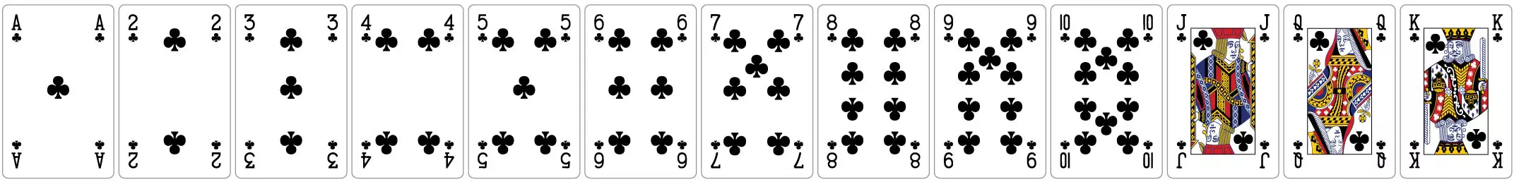 Bridge Faces - Clubs